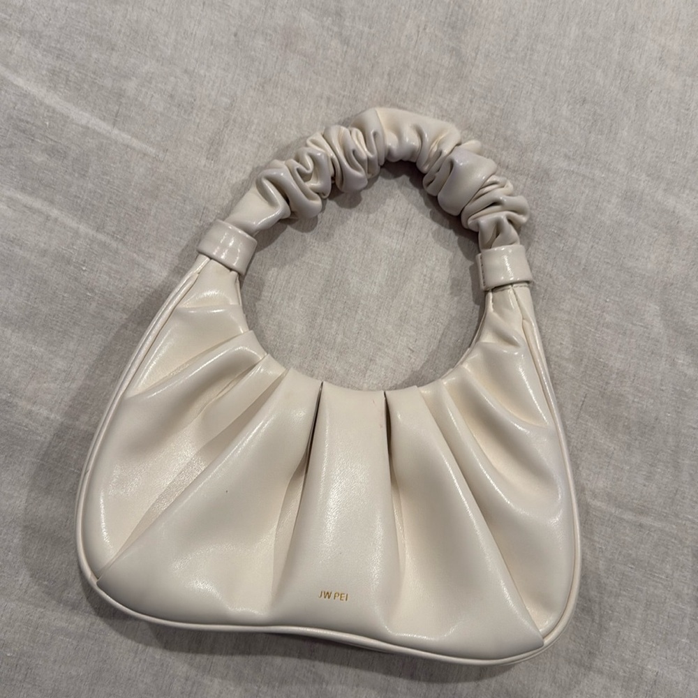JW PEI GABBI RUCHED HOBO HANDBAG - IVORY